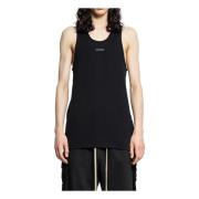 Ribbet Tank Top Sort Scoop Neck