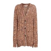 Oversized Cardigan i Rust Brun