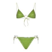 Lime Green Lurex Bikini Sæt