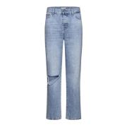 Blå Jeans med Ripped Detaljer