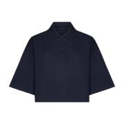Blå Polo Shirt Elegant Chic Stil