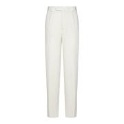 Fine Ribbed Trousers with Pleat Detailing