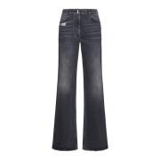 Sorte Jeans med Hvid/Blå Detalje