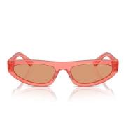 Moderne rød transparente solbriller med orange linser