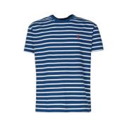 Stribet Bomuld Polo T-Shirt