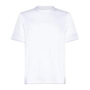 Hvid Bomuld Jersey Crew Neck T-shirts