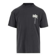 Bomuld T-shirt med Palm Detalje