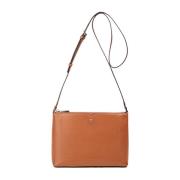 Pebbled Leather Crossbody Taske Warm Ginger