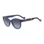 Blå/Printede Solbriller med Gråt Gradientglas