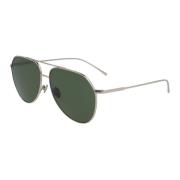 Grøn Linse Sølv Stel Solbriller