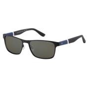Stilfulde solbriller i sort/blå og grå