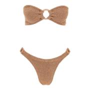 Smocked Bandeau Bikini Set