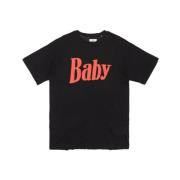 Sort Baby Print Bomuld T-shirt