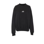 Sort Loose-Fit Sweater med Reflekterende Logo