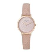 Rose Gold Leather Strap Watch