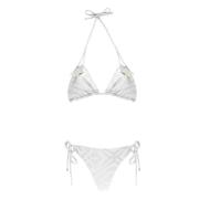 Hvid Bikini med Lurex Mønster