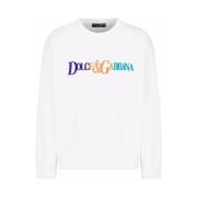 Farverig Logo Broderet Crewneck Sweatshirt