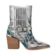 Cowboy Bootie med broderet skaft