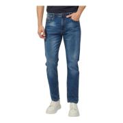 Blå Slim Fit Bomuld Jeans