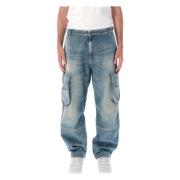 Blå Cargo Jeans Løs Pasform