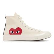 Beige Canvas Hi-Top Sneakers