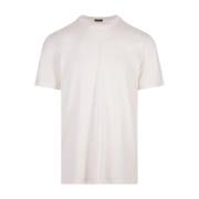 Hvid Silke & Bomuld T-shirt