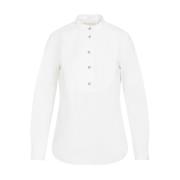 Hvid Bomuldsskjorte Ståkrave