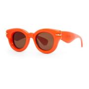 Orange Oppustet Rund Solbriller