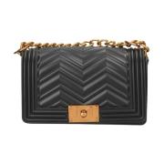 Sort Zigzag PVC Skuldertaske