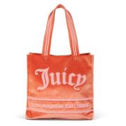 Velvet Tote Bag Peach/Pink