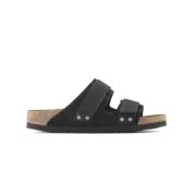 Sort Ruskind og Nubuck Sandal UJI