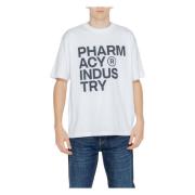 Hvid Print Rund Hals T-shirt
