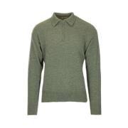 Børstet Ensfarvet Polo Lynlås Sweater