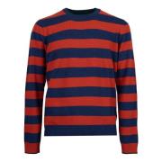 Blå Uld Cashmere Crew-Neck Sweater