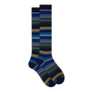 Italienske lange sokker med multifarvede striber