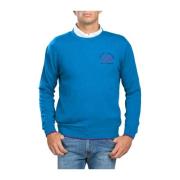 Blå Broderet Logo Sweater