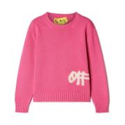 Børn Pink Sweater Crew Neck Logo