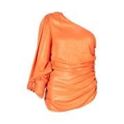 Lamineret Orange Bluse Top