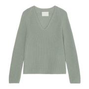 V-halsstrikket sweater afslappet