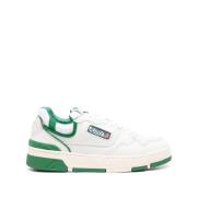 Sneakers i hvid/grøn læder