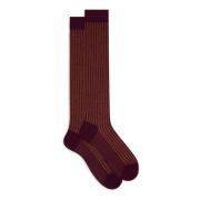 Burgundy Twin-Rib Socks