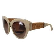 Chic Beige Acetat Solbriller Kvinder