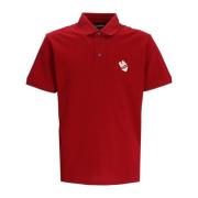 Rød Polo Skjorte med Logo og Ørn Broderi