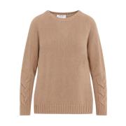 Strikket Treccia Sweater i Kamel