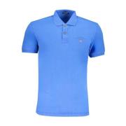 Blå Polo Skjorte med Broderet Logo
