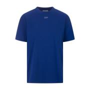 Blå Bomuld T-shirt med Broderede Pile