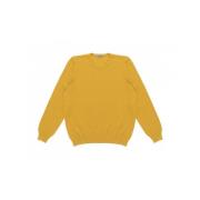 Gul Ribstrikket Crew Neck Sweater