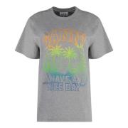 Ribbet Bomuld Crew-Neck T-shirt