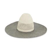 Sort Hvid Straw Panama Hat