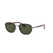 Wayfarer solbriller i sølv med grønne linser